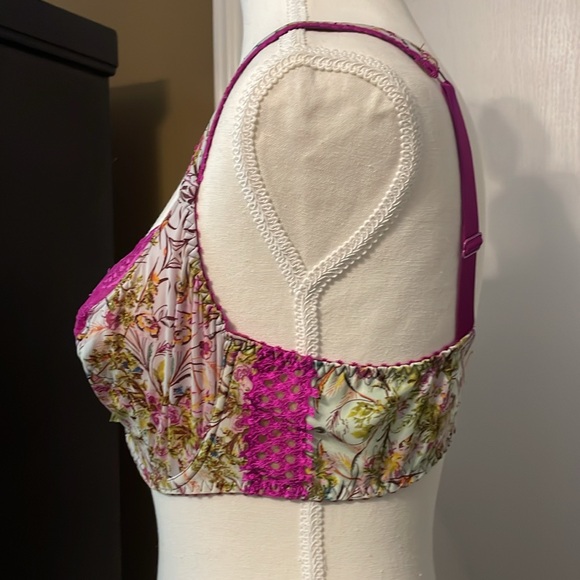 AUBADE Paris French Lace Magenta Floral Bra 34 D - Picture 3 of 7